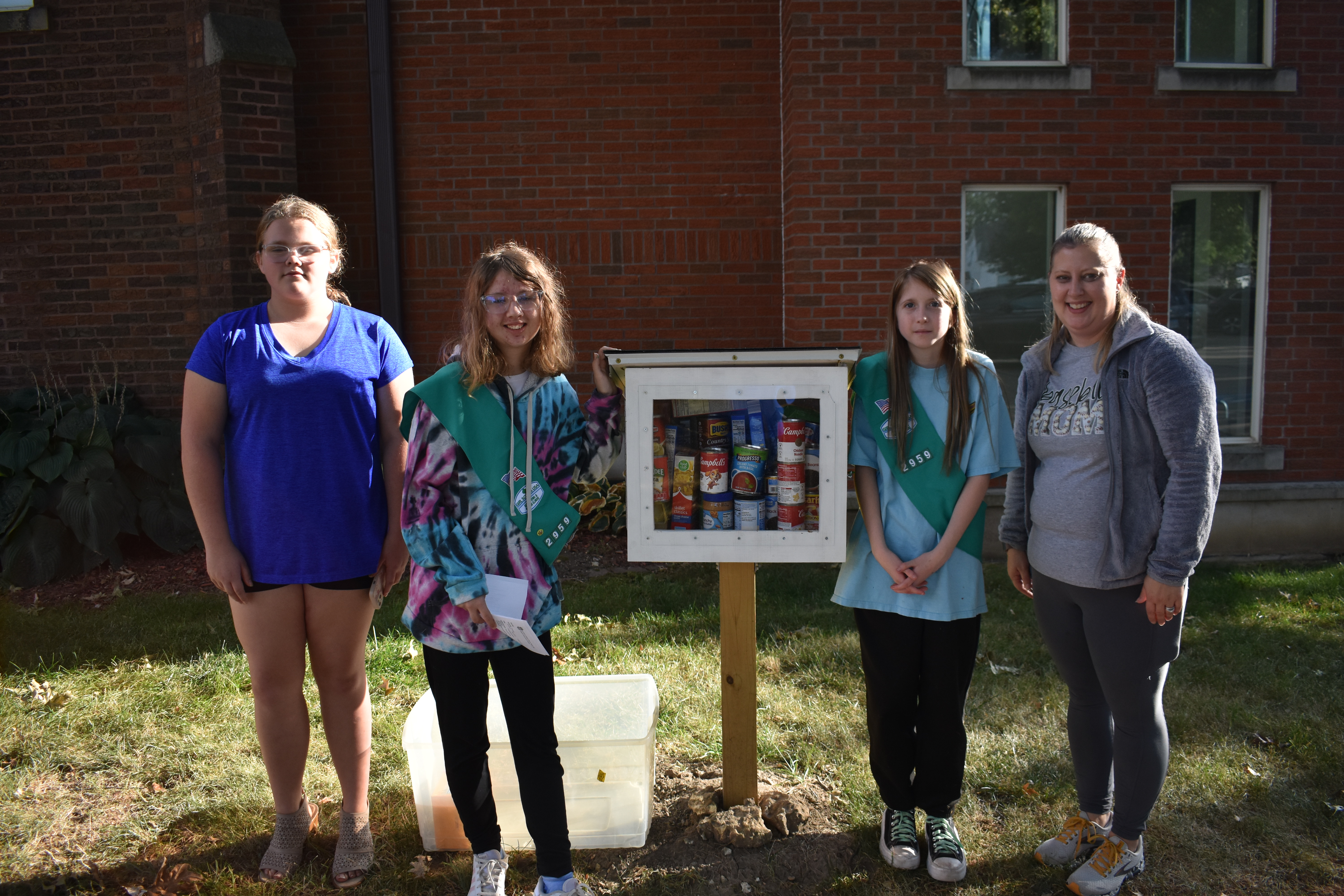 Girl Scouts and Wednesday Whirl Bless Little Free Food Pantry