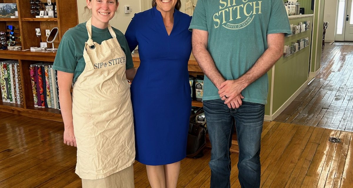 Lt. Governor Chris Cournoyer Makes Stop at Sabula’s Sip and Stitch During Recent Visit