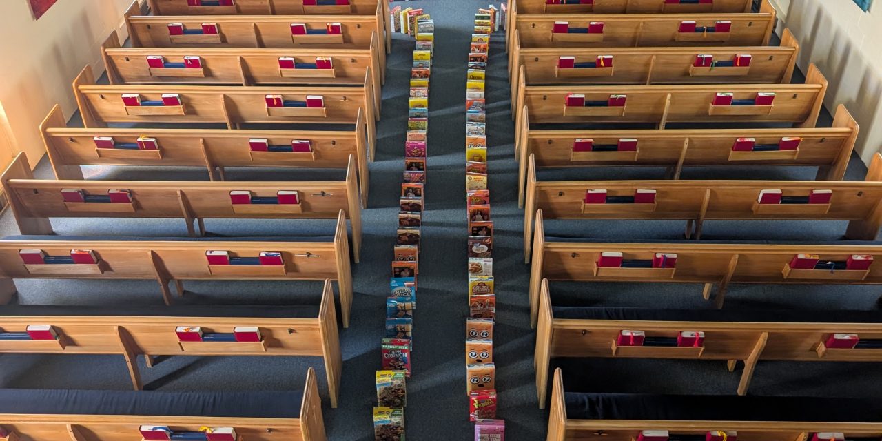 Calvary Lutheran Church in Sabula, IA Celebrated Reaching Cereal Collection Goal