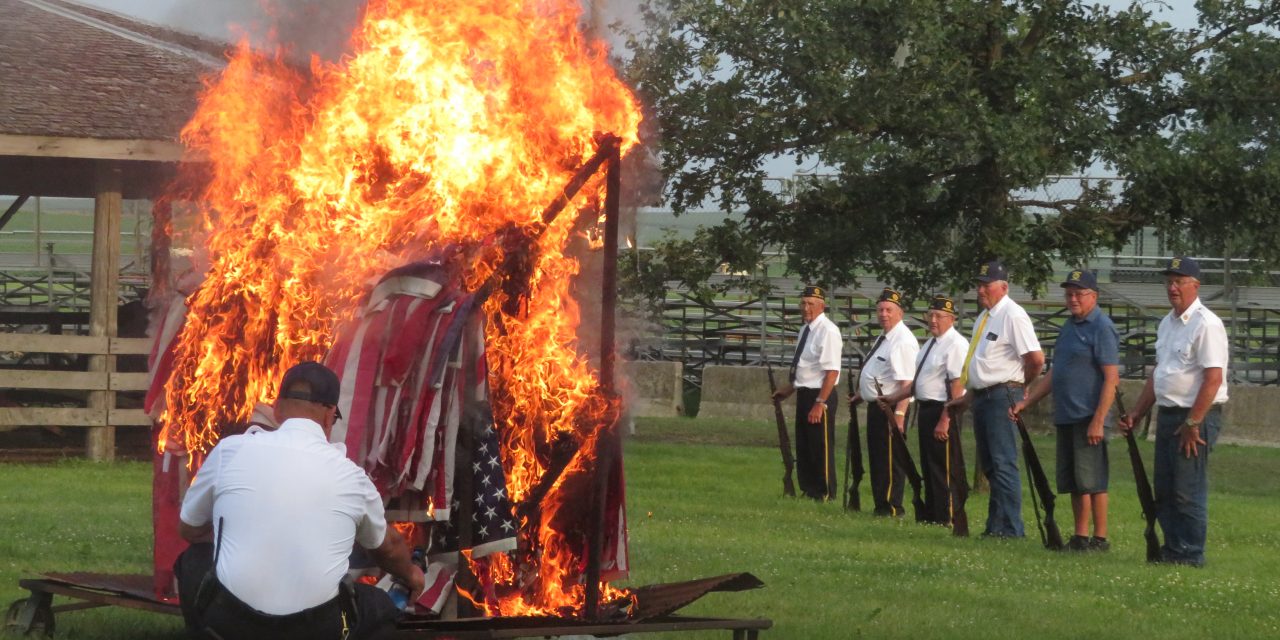 Flag Retirement Ceremony Held at Thresher’s Ground in Miles