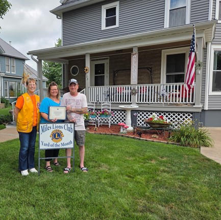 Miles Lions Club Announces August Yard of the Month